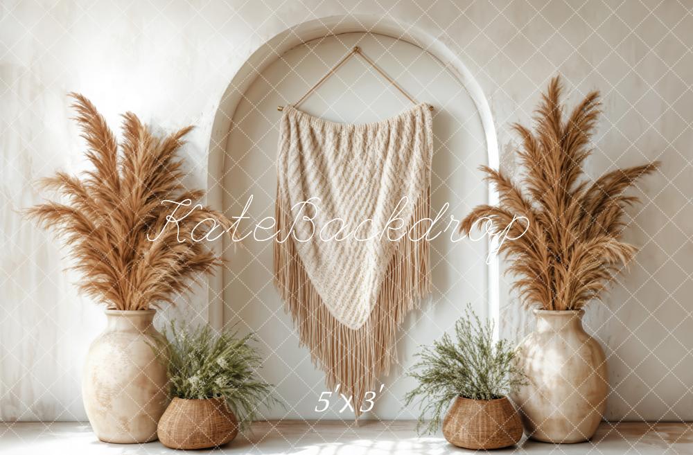 PROMO Kate Bohème Pampa Arche Vases Beige Toile de fond conçue par Emetselch - Kate Backdrop FR