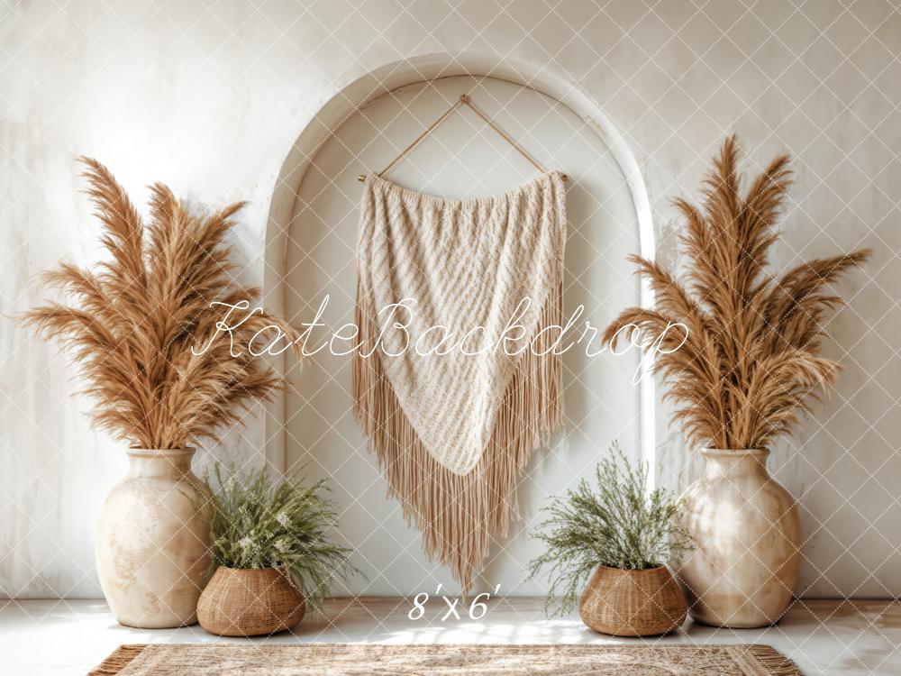 PROMO Kate Bohème Pampa Arche Vases Beige Toile de fond conçue par Emetselch - Kate Backdrop FR