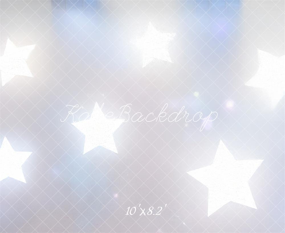 Kate Étoiles Lumière Blanc Toile de fond conçue par Mini MakeBelieve - Kate Backdrop FR