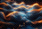 Kate Abstrait Univers Orange Bleu Vagues Toile de fond conçue par Mini MakeBelieve - Kate Backdrop FR