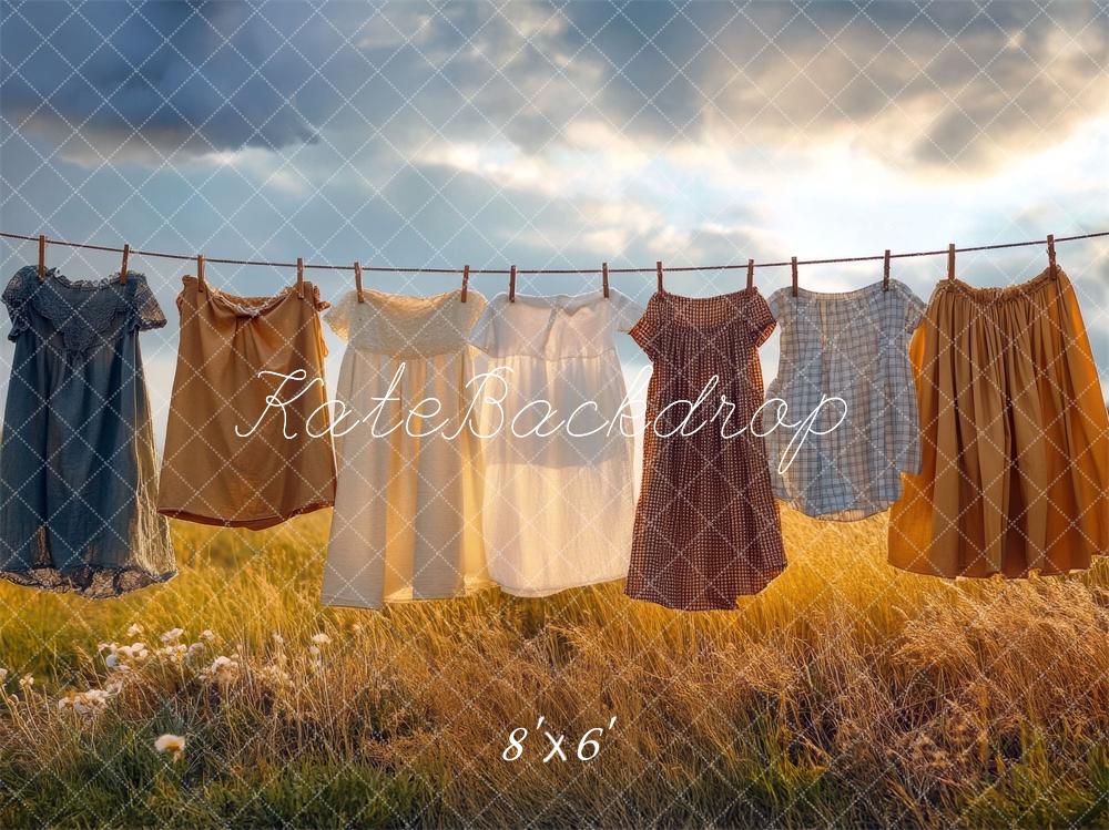 Kate Été Linge Corde à linge Toile de fond conçue par Mini MakeBelieve - Kate Backdrop FR