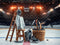 Kate Sport Aréna de Hockey Équipement Échelle Toile de fond conçue par Laura Bybee - Kate Backdrop FR