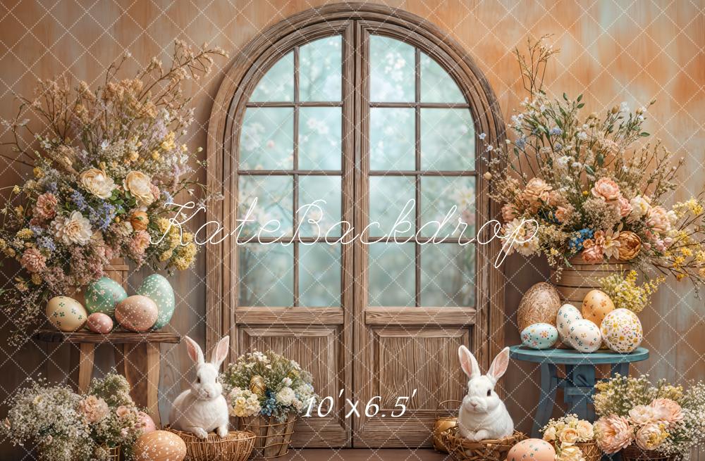 Kate Pâques Lapin Fleurs Porte Panier Toile de fond conçue par Emetselch - Kate Backdrop FR