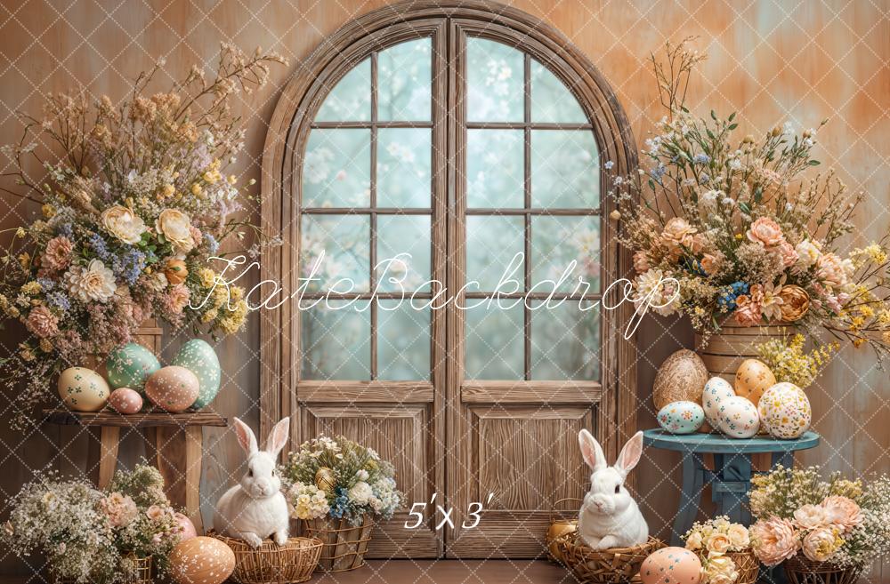 Kate Pâques Lapin Fleurs Porte Panier Toile de fond conçue par Emetselch - Kate Backdrop FR