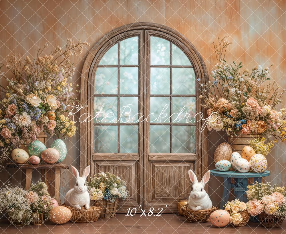 Kate Pâques Lapin Fleurs Porte Panier Toile de fond conçue par Emetselch - Kate Backdrop FR