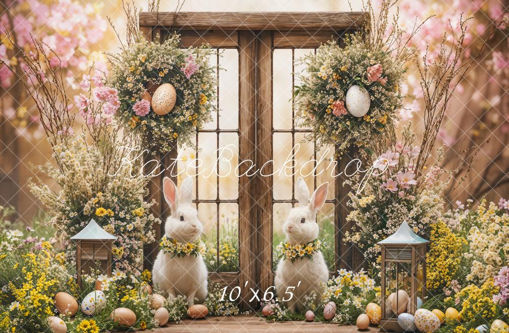 Kate Pâques Lapin Printemps Fleurs Porte Toile de fond conçue par Emetselch - Kate Backdrop FR