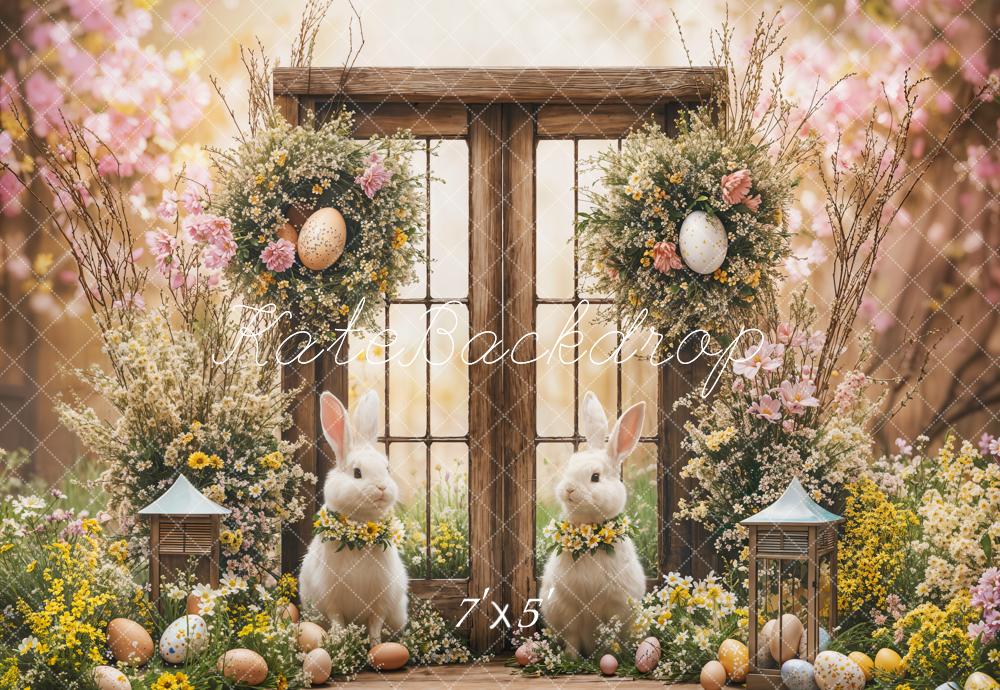 Kate Pâques Lapin Printemps Fleurs Porte Toile de fond conçue par Emetselch - Kate Backdrop FR