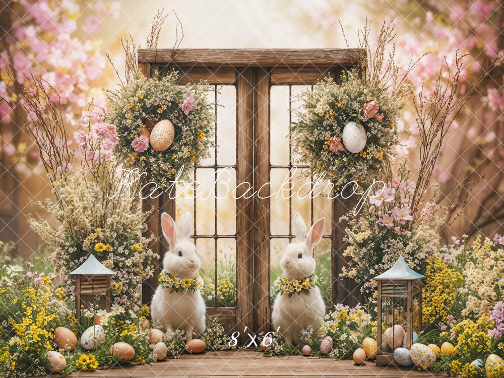 Kate Pâques Lapin Printemps Fleurs Porte Toile de fond conçue par Emetselch - Kate Backdrop FR