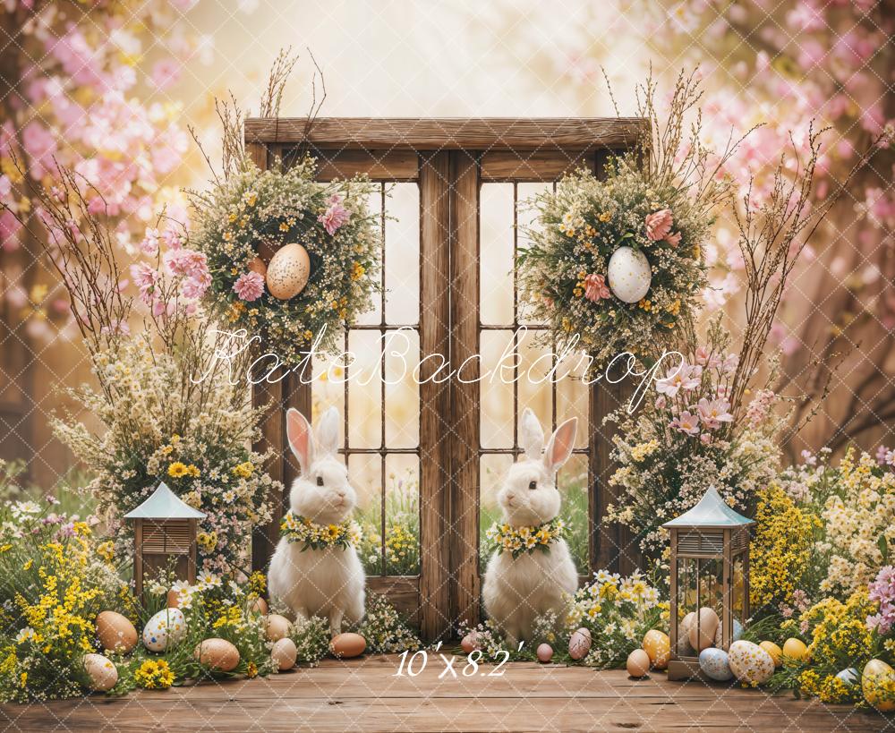 Kate Pâques Lapin Printemps Fleurs Porte Toile de fond conçue par Emetselch - Kate Backdrop FR