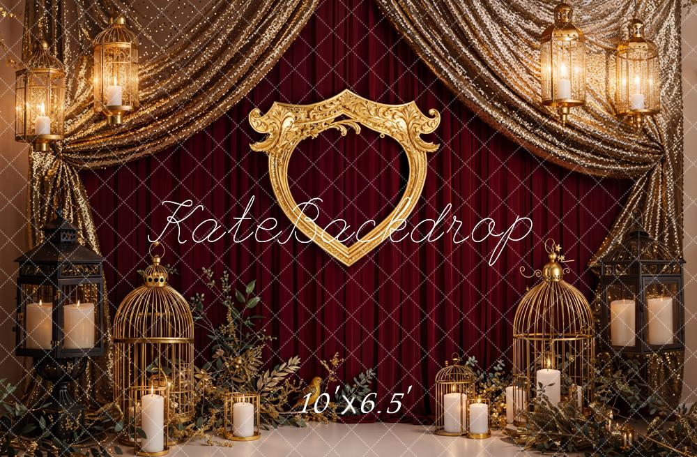 Kate Cadre Bougies Rideaux Doré Élégant Toile de fond conçue par Emetselch - Kate Backdrop FR