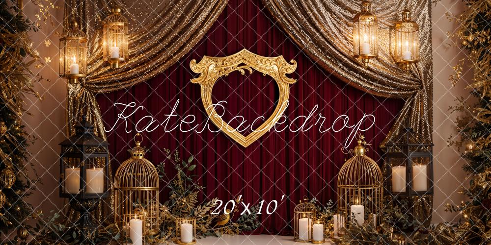 Kate Cadre Bougies Rideaux Doré Élégant Toile de fond conçue par Emetselch - Kate Backdrop FR
