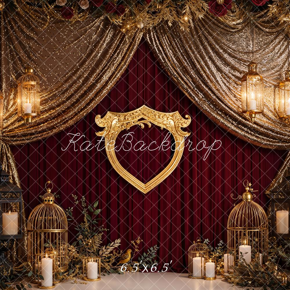 Kate Cadre Bougies Rideaux Doré Élégant Toile de fond conçue par Emetselch - Kate Backdrop FR