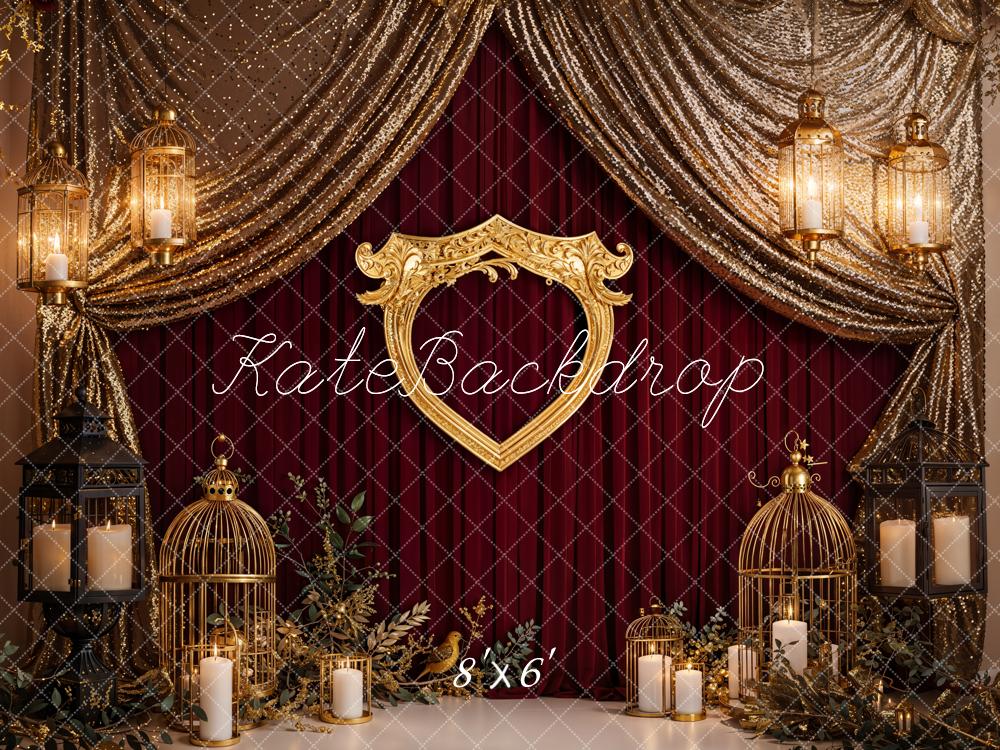 Kate Cadre Bougies Rideaux Doré Élégant Toile de fond conçue par Emetselch - Kate Backdrop FR