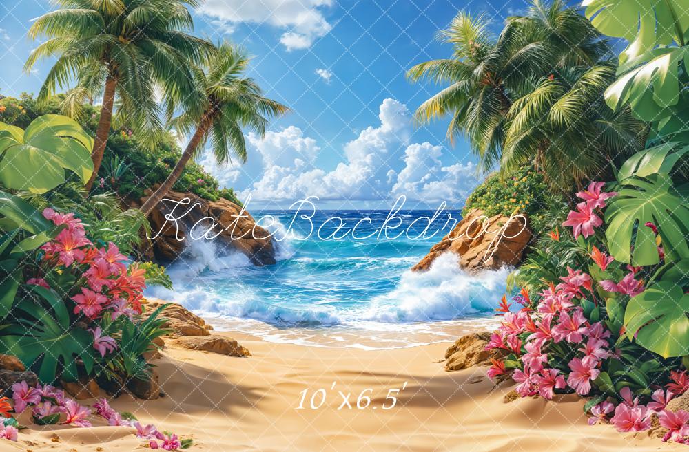 Kate Tropical Plage Mer Paradis Été Toile de fond conçue par Emetselch - Kate Backdrop FR