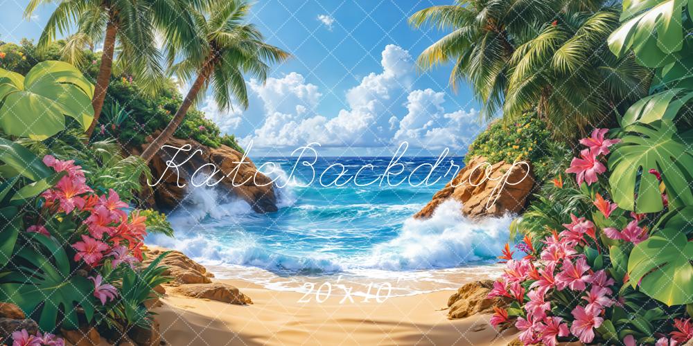 Kate Tropical Plage Mer Paradis Été Toile de fond conçue par Emetselch - Kate Backdrop FR