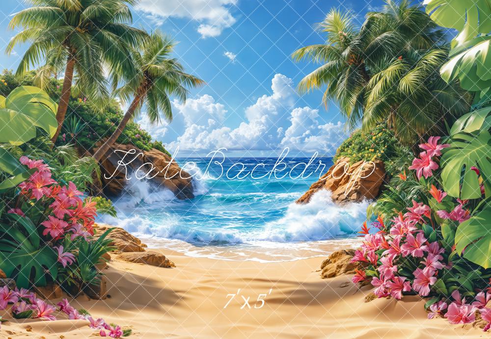 Kate Tropical Plage Mer Paradis Été Toile de fond conçue par Emetselch - Kate Backdrop FR