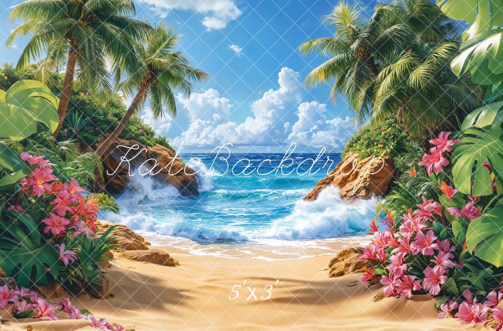 Kate Tropical Plage Mer Paradis Été Toile de fond conçue par Emetselch - Kate Backdrop FR