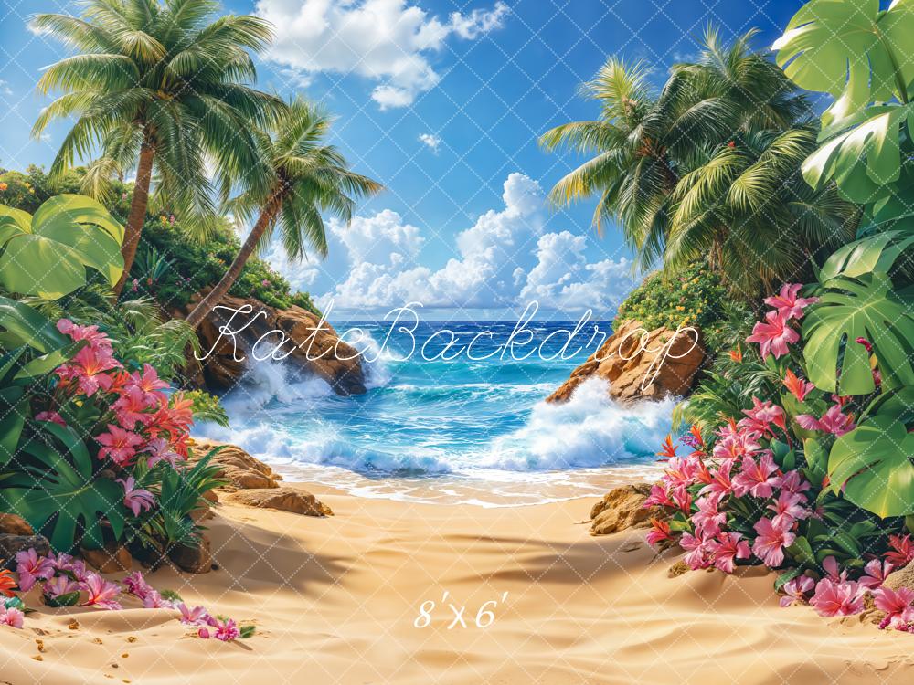Kate Tropical Plage Mer Paradis Été Toile de fond conçue par Emetselch - Kate Backdrop FR