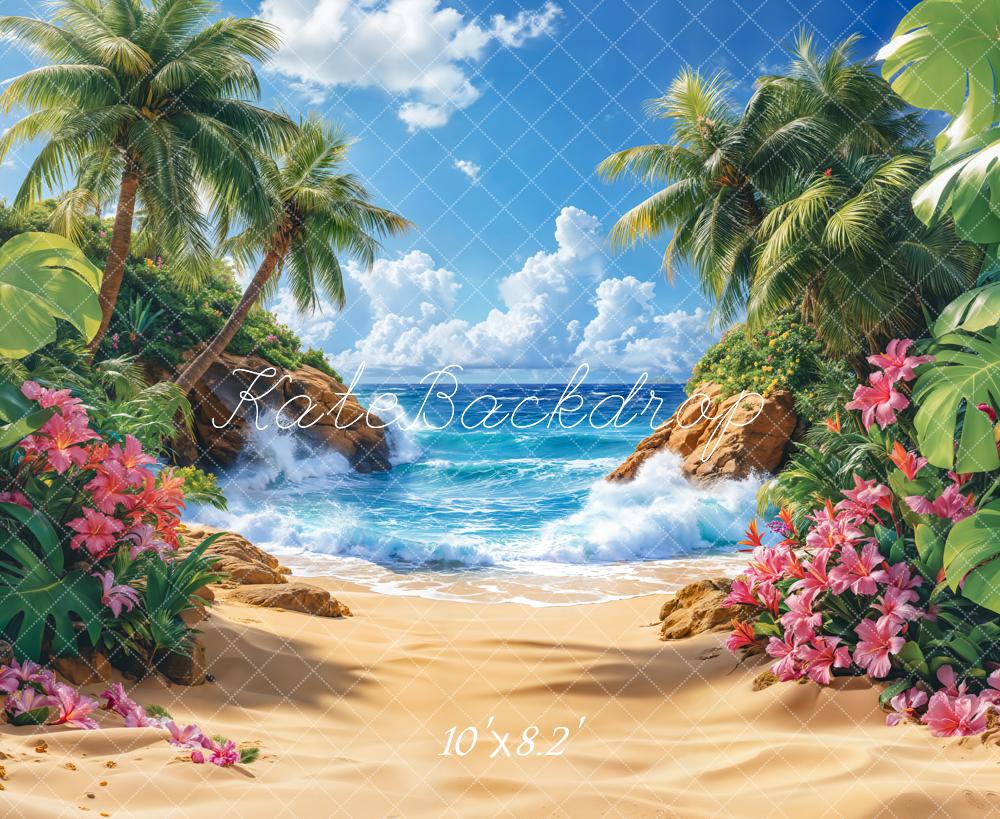 Kate Tropical Plage Mer Paradis Été Toile de fond conçue par Emetselch - Kate Backdrop FR