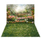 Kate Pâques Jardin Fleurs Carottes Clôture Toile de fond+Printemps Herbe Fleurs Sol Toile de fond - Kate Backdrop FR