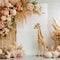 Kate Anniversaire Fleur Ballon Girafe Toile de fond conçue par Patty Roberts - Kate Backdrop FR