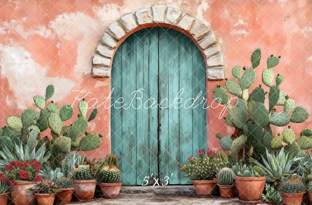 Kate Méditerranée Porte Cactus Toile de fond conçue par Patty Roberts - Kate Backdrop FR