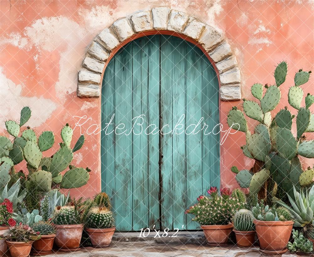 Kate Méditerranée Porte Cactus Toile de fond conçue par Patty Roberts - Kate Backdrop FR