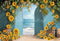 Kate Été Tournesol Plage Porte Bleu Toile de fond conçue par Emetselch - Kate Backdrop FR