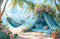 Kate Été Plage Mer Tente bleue Hamac Toile de fond conçue par Emetselch - Kate Backdrop FR