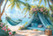 Kate Été Plage Mer Tente bleue Hamac Toile de fond conçue par Emetselch - Kate Backdrop FR