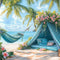 Kate Été Plage Mer Tente bleue Hamac Toile de fond conçue par Emetselch - Kate Backdrop FR