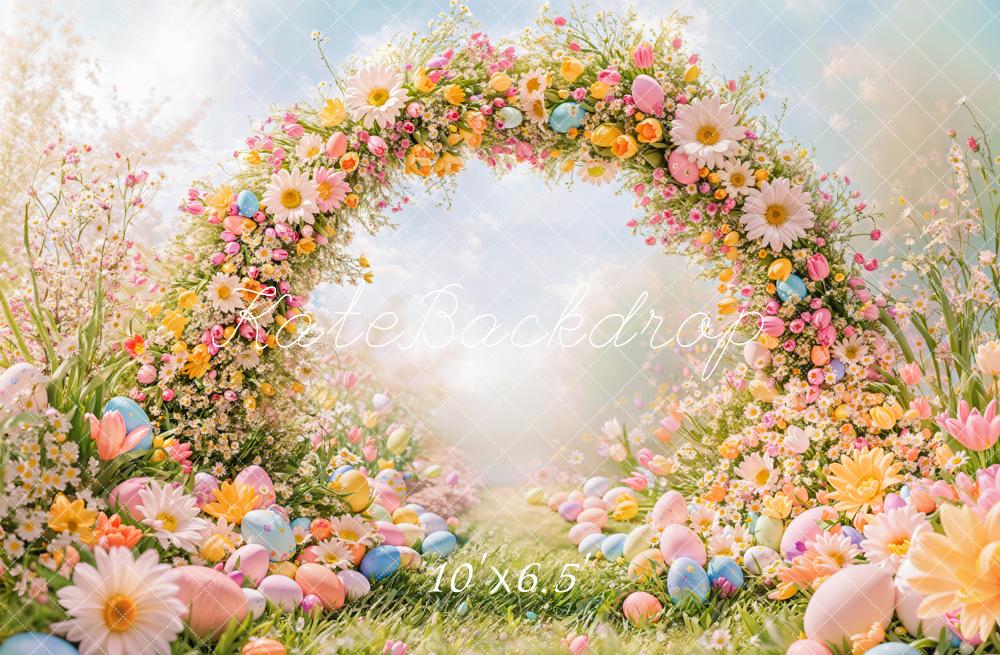 Kate Pâques Printemps Œuf Fleur Arche Extérieur Toile de fond conçue par Emetselch - Kate Backdrop FR