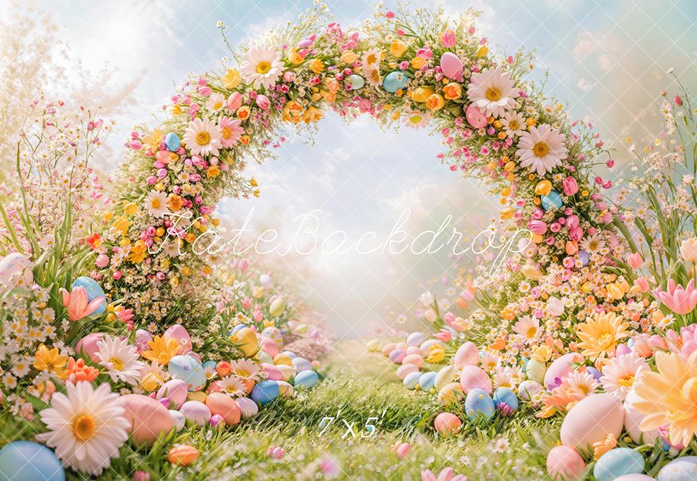 Kate Pâques Printemps Œuf Fleur Arche Extérieur Toile de fond conçue par Emetselch - Kate Backdrop FR