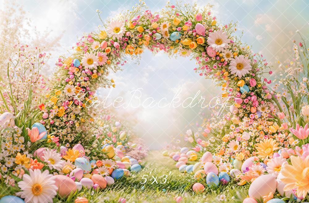 Kate Pâques Printemps Œuf Fleur Arche Extérieur Toile de fond conçue par Emetselch - Kate Backdrop FR