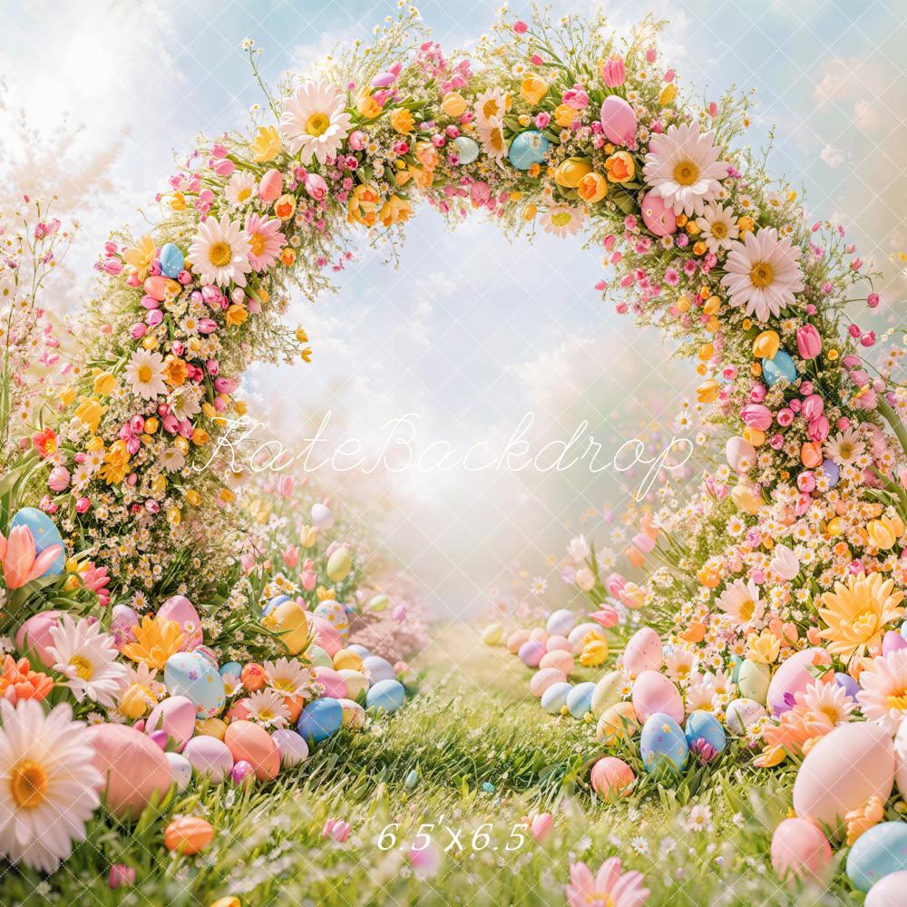 Kate Pâques Printemps Œuf Fleur Arche Extérieur Toile de fond conçue par Emetselch - Kate Backdrop FR