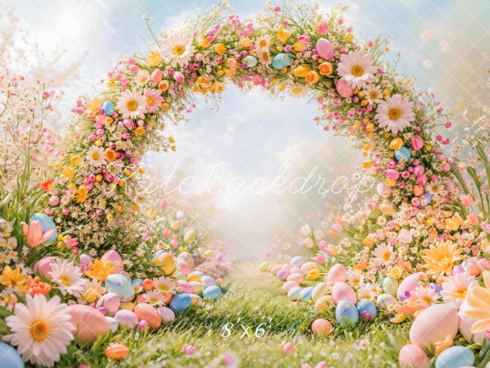 Kate Pâques Printemps Œuf Fleur Arche Extérieur Toile de fond conçue par Emetselch - Kate Backdrop FR