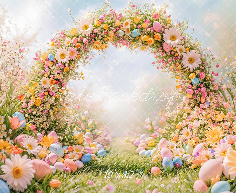 Kate Pâques Printemps Œuf Fleur Arche Extérieur Toile de fond conçue par Emetselch - Kate Backdrop FR