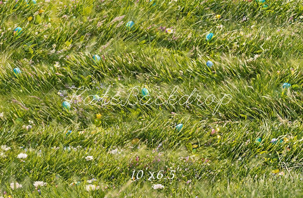 Kate Pâques Œuf Vert Prairie Sol Toile de fond conçue par Emetselch - Kate Backdrop FR
