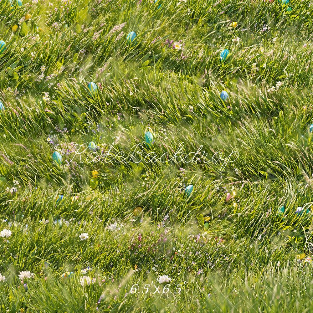 Kate Pâques Œuf Vert Prairie Sol Toile de fond conçue par Emetselch - Kate Backdrop FR