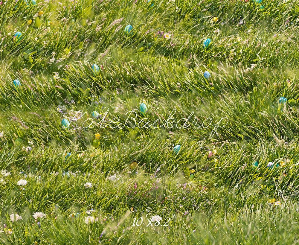 Kate Pâques Œuf Vert Prairie Sol Toile de fond conçue par Emetselch - Kate Backdrop FR