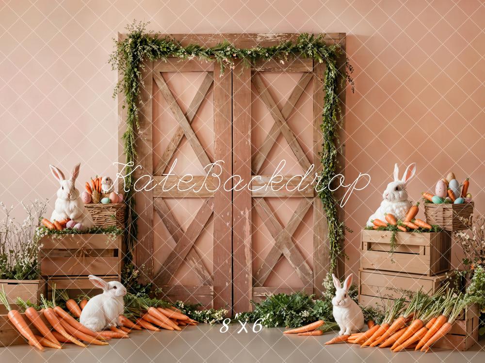 Kate Pâques Lapin Rustique Porte Carottes Toile de fond conçue par Emetselch - Kate Backdrop FR