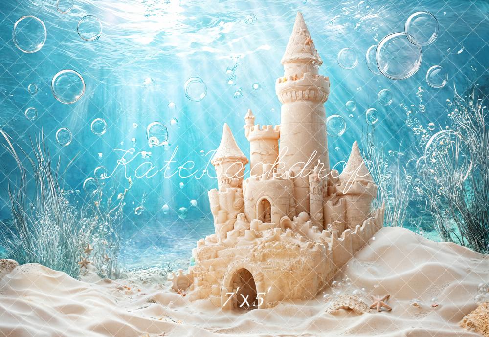 Kate Été Mer Château de Sable Bulles Toile de fond conçue par Emetselch - Kate Backdrop FR