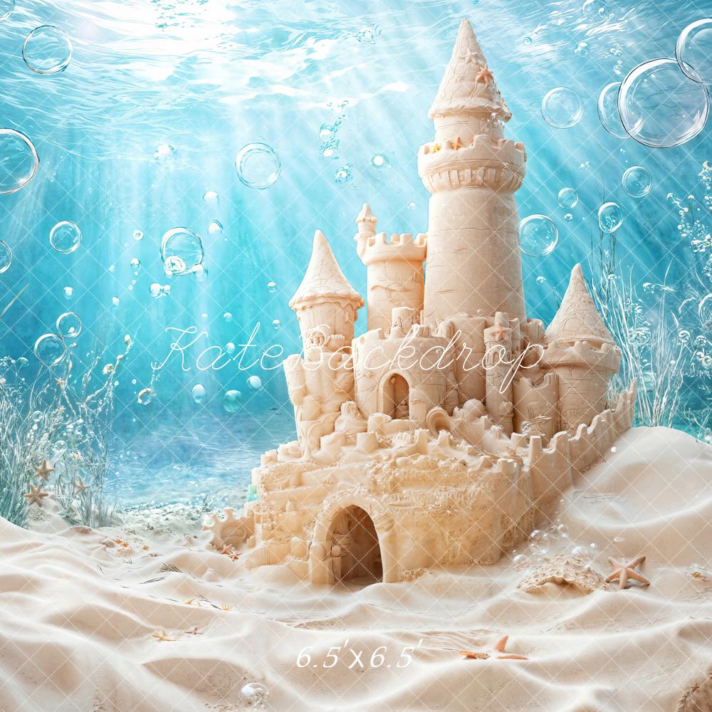 Kate Été Mer Château de Sable Bulles Toile de fond conçue par Emetselch - Kate Backdrop FR