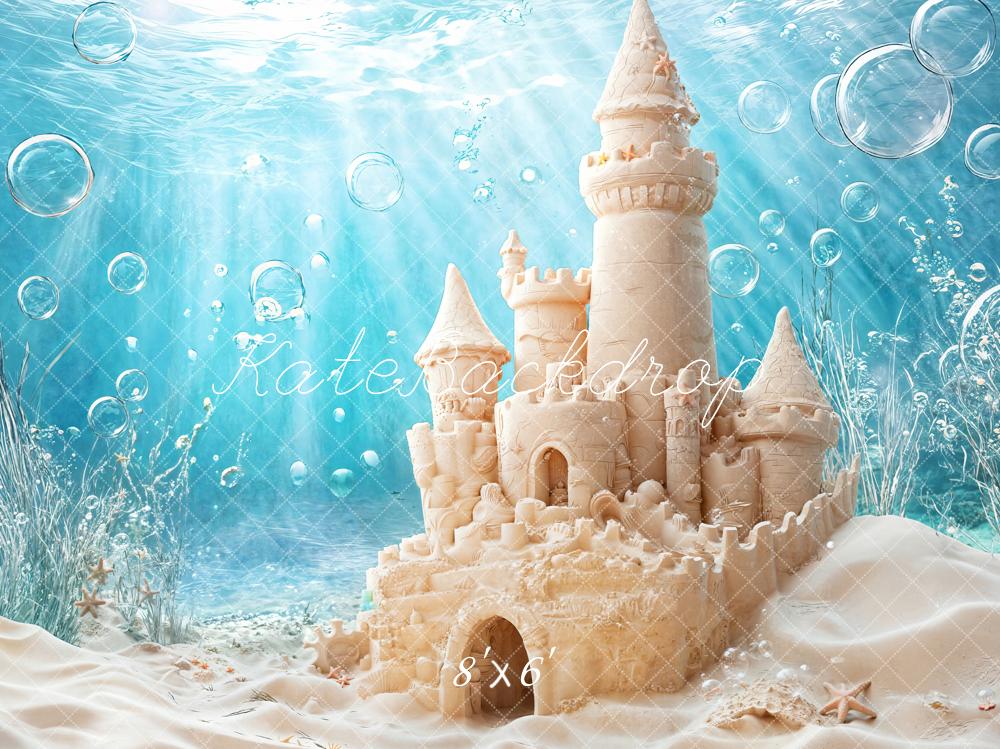 Kate Été Mer Château de Sable Bulles Toile de fond conçue par Emetselch - Kate Backdrop FR