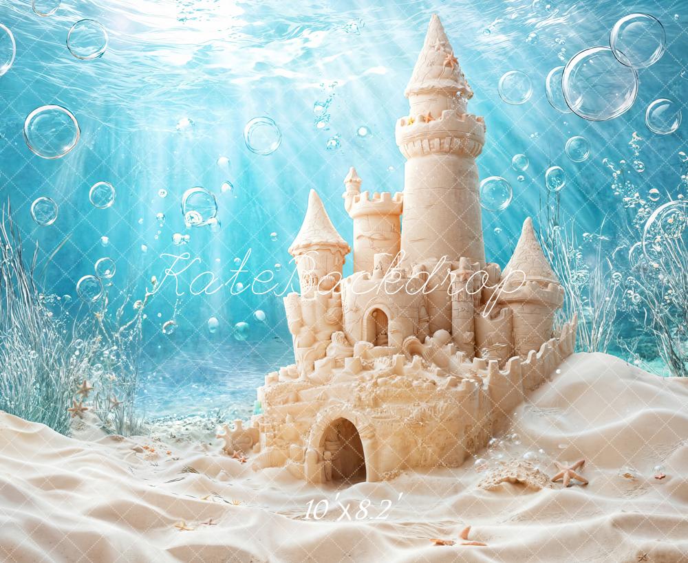 Kate Été Mer Château de Sable Bulles Toile de fond conçue par Emetselch - Kate Backdrop FR