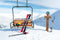 Kate Sports Piste de ski Télésiège Neige Toile de fond conçue par Laura Bybee - Kate Backdrop FR