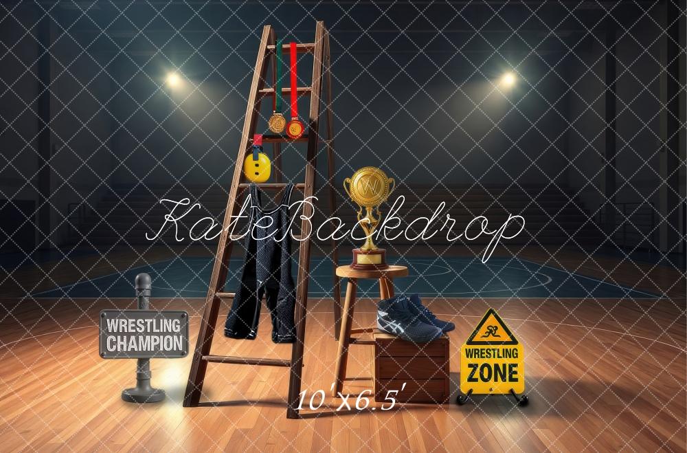 Kate Sports Champion de lutte Trophée Toile de fond conçue par Laura Bybee - Kate Backdrop FR