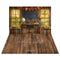 Kate Salle de classe Tableau noir Bureau Toile de fond+Marron Vieux Parquet Sol Toile de fond - Kate Backdrop FR