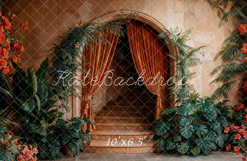 Kate Arche Escalier en cascade Plantes Toile de fond conçue par Emetselch - Kate Backdrop FR