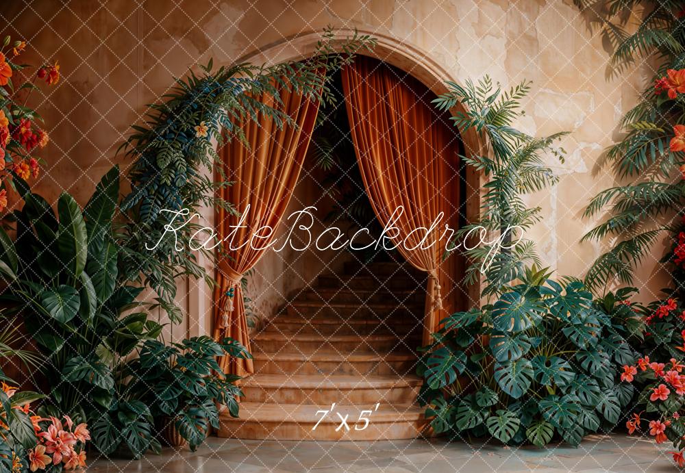 Kate Arche Escalier en cascade Plantes Toile de fond conçue par Emetselch - Kate Backdrop FR
